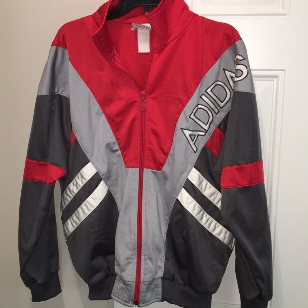 Old Vintage adidas full zipper track suit warm up training retro trefoil jacket